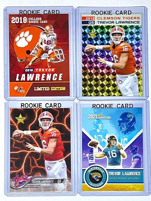 Lot of 4 TREVOR LAWRENCE Rookie Football Cards / HOT/A (1 of 2)