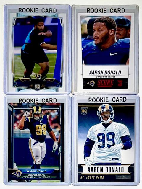 Lot of 4 AARON DONALD Rookie Football Cards (1 of 1)