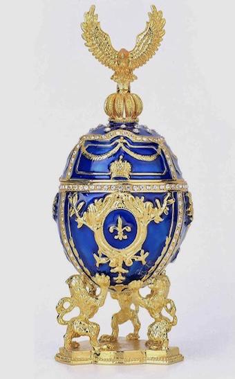 Awesome FABERGE Imperial Studded & Enameled Egg w/Eagle (1 of 5)
