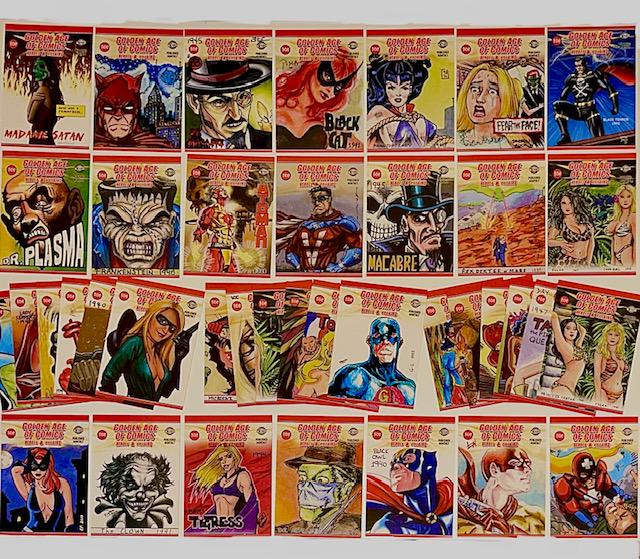 39 Golden Age Comic Books Hero & Villains Sketch Cards (1 of 2)