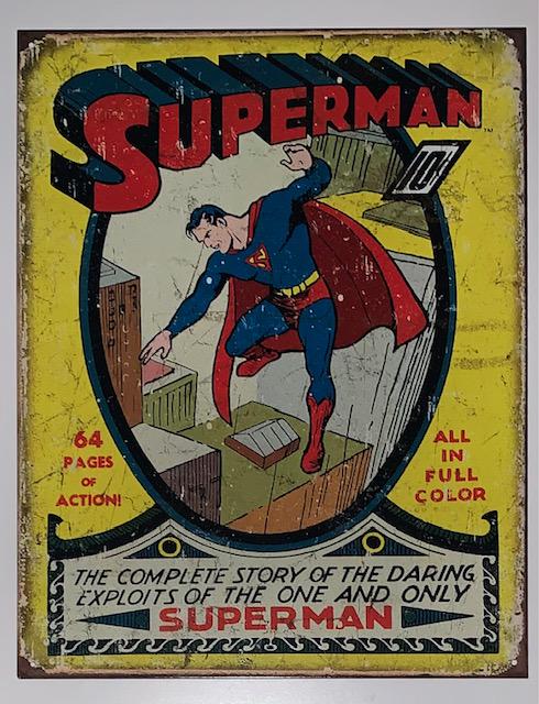 D.C. Comic Book Cover SUPERMAN Throwback Metal Sign (1 of 1)