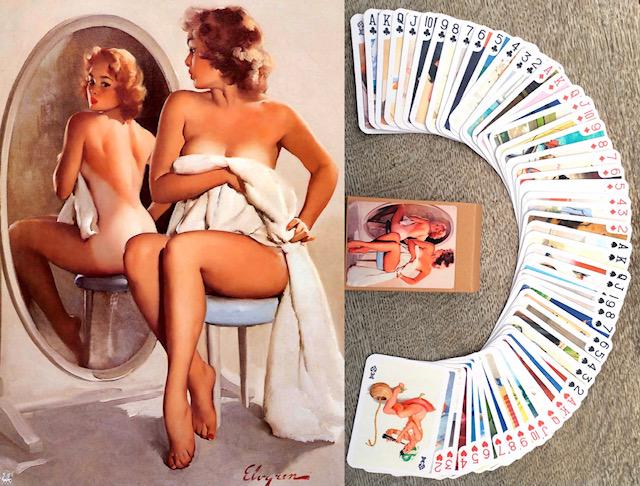 GIL ELVGREN Risque Pinup Girl Art Playing Cards Deck: This is a Rare Full Deck of Playing Cards that has never been played with / It depicts the art of world renowned pin-up girl Artist GIL ELVGREN / Multiple Photos Posted