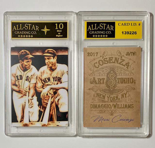 DiMaggio/Williams Signed Studio Art Baseball Card (1 of 1)