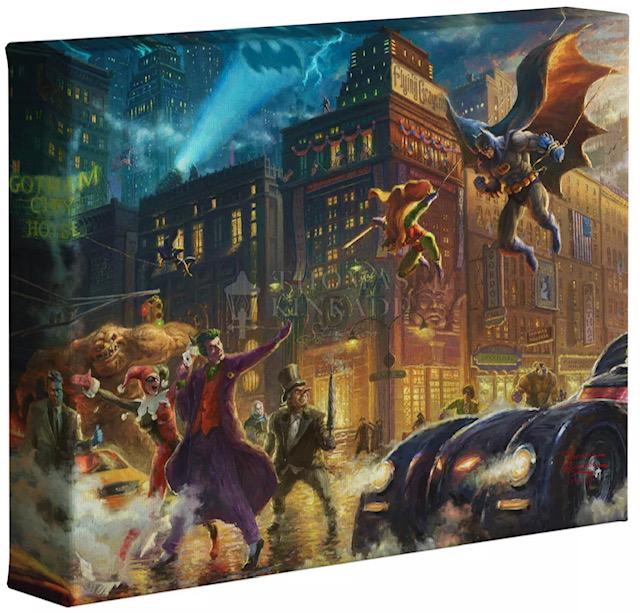 Genuine Thomas Kinkade BATMAN & ROBIN Canvas Art COA (1 of 2)