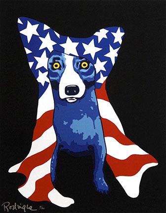 RODRIGUE Blue Dog Art Print on Canvas 16 x 20: 16 x 20 â€“ Does Not Come Framed â€“ Will be shipped out in a Mailing Tube â€“ This is Not an Original Oil â€“ This is a Print