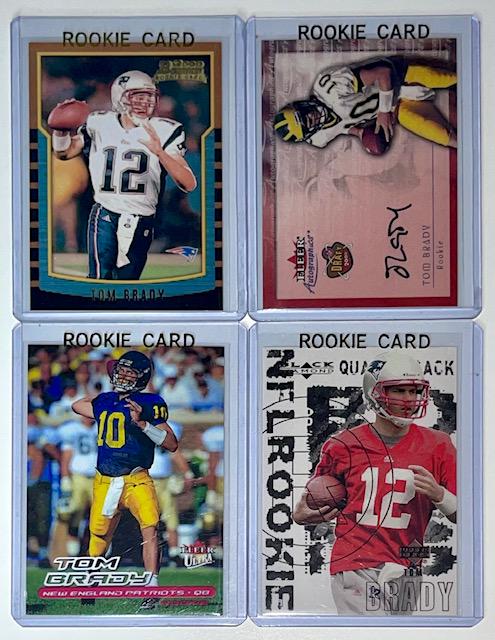 Lot of 4 TOM BRADY Rookie RP Football Cards / A (1 of 2)