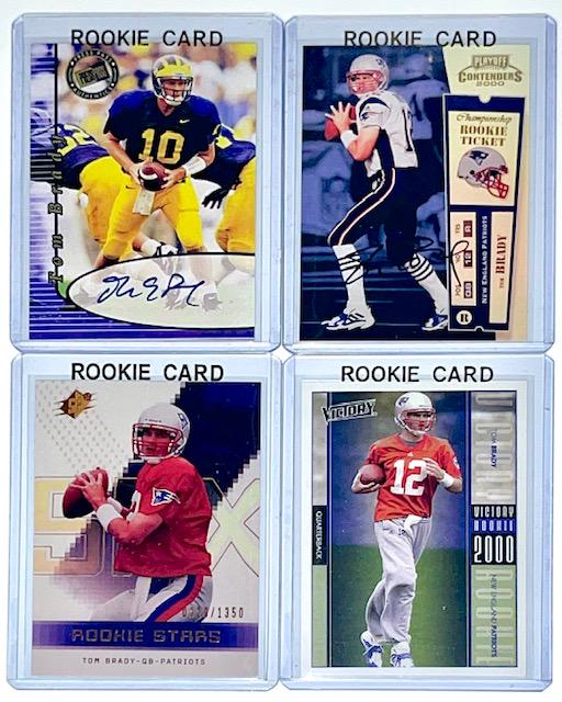Lot of 4 TOM BRADY Rookie RP Football Cards / B (1 of 2)