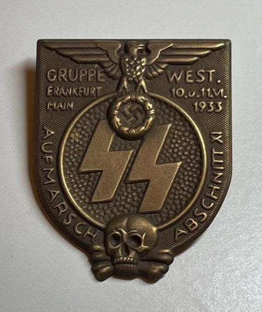 Nazi Germany SS/SA Berlin District Tinnie Badge Pin: Multiple Photos Posted - This item came from an Estate Sale Liquidation / The Previous Owners Claimed they were Surplus items but We do not know for sure therefore they are being Sold as Reproductions