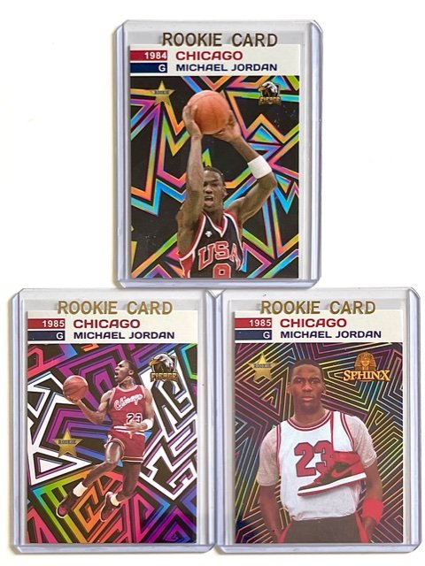 3 Rare MICHAEL JORDAN 1 of 1000 Rookie Basketball Cards: GROUP A - 1985 and 1986 Fierce Rookie Basketball Cards – Each has a Limited Production on 1000 Made – Multiple Photos Posted