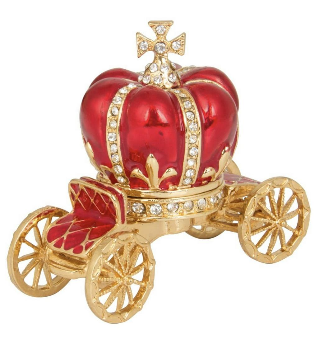 FABERGE Enameled Royal Coronation Crown Trinket Box: This is a Beautiful Unsigned Faberge Inspired Studded and Enameled Coronation Crown Trinket Box / Absolutely Breathtaking / Multiple Photos Posted