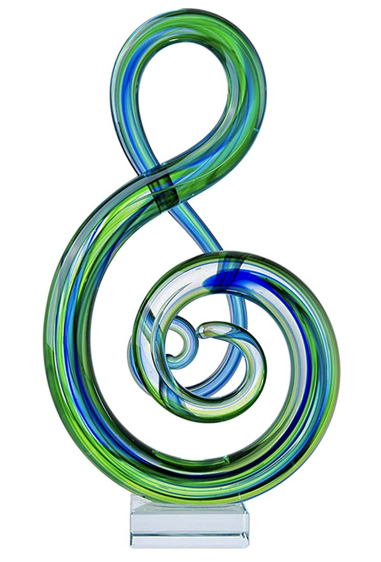 Large MURANO Layered Blown Art Glass Music Note (1 of 2)