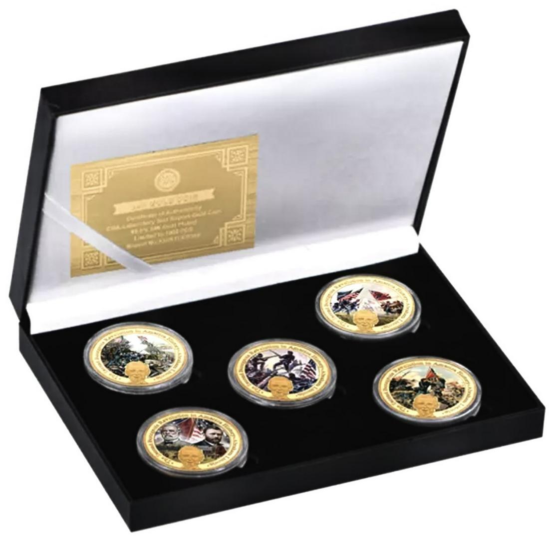 Civil War Tribute Colorized Gold Clad Coin Set with COA (1 of 7)