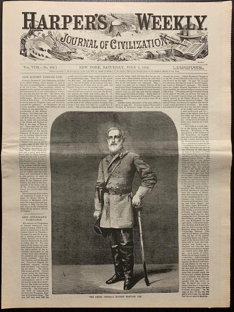 1864 Civil War General ROBERT E. LEE Newspaper (1 of 4)