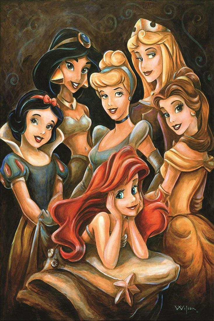 Beautiful Walt Disney Princesses Canvas Art Print: 12 x 18 â€“ Does Not Come Framed â€“ Mailed in a Mailing Tube
