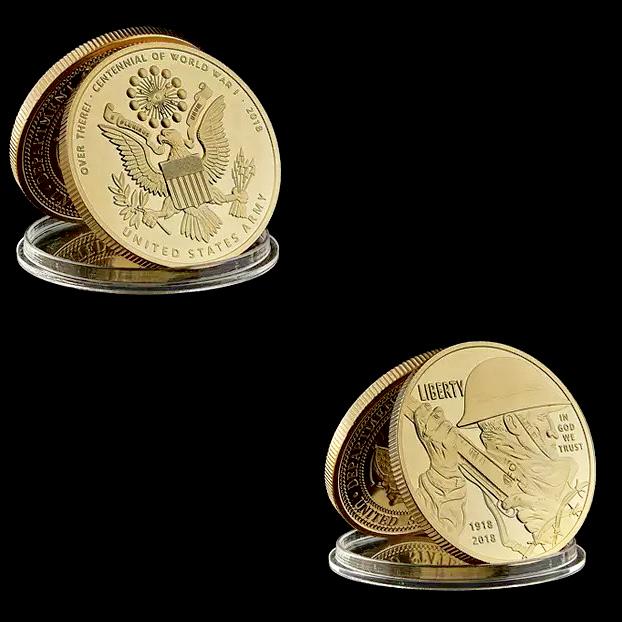 WW1 U.S. Soldier 100 Year Commemorative Gold Clad Coin (1 of 2)