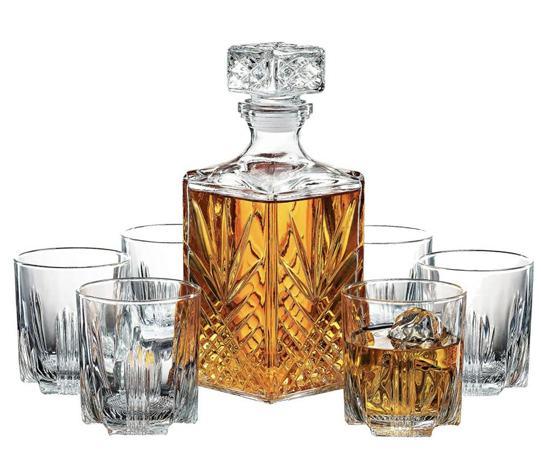 Beautiful Italian Crafted Whiskey Decanter Set (1 of 2)