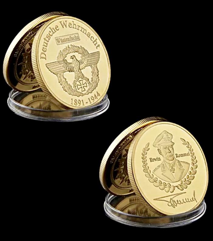 WW2 German General Erwin Rommel 1oz Gold Clad Coin (1 of 1)