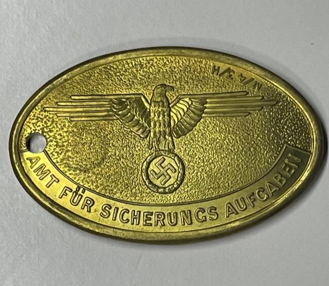 WW2 Nazi German SS Military ID Tag: Multiple Photos Posted - This item came from an Estate Sale Liquidation / The Previous Owners Claimed they were Surplus items but We do not know for sure therefore they are being Sold as Reproductions