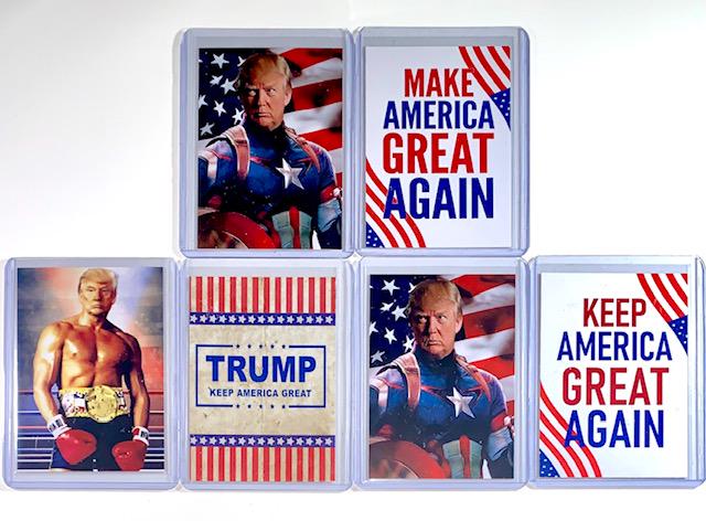 Donald Trump Re-Election Campaign Parody Cards w/Error: LOT OF 3 - This lot includes an error card that states keep America great again