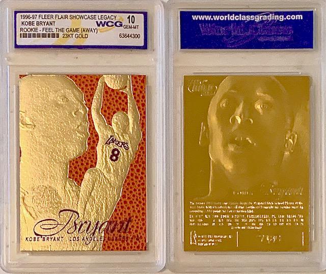 Gem 10 KOBE BRYANT 23k Textured Basketball Rookie Card (1 of 1)