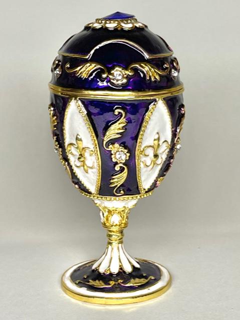 Faberge Inspired Russian Enameled & Jeweled Egg: This is a Stunning Russian Made Enameled & Jeweled Egg Trinket Jewelry Box with Vibrant Colors and amazing details / Multiple Photos Posted
