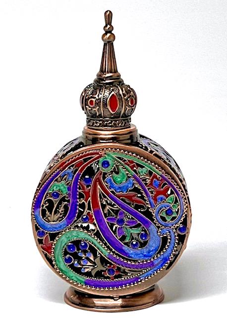 European Inspired Enameled & Jeweled Perfume Bottle (1 of 3)