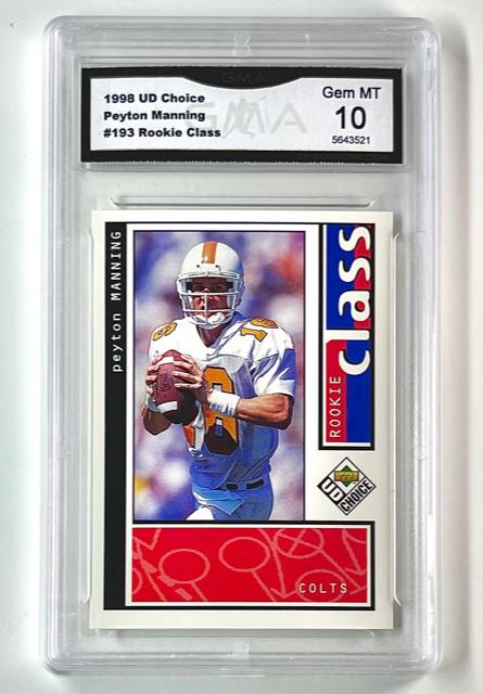 Gem 10 Upper Deck PEYTON MANNING Rookie Football Card (1 of 1)