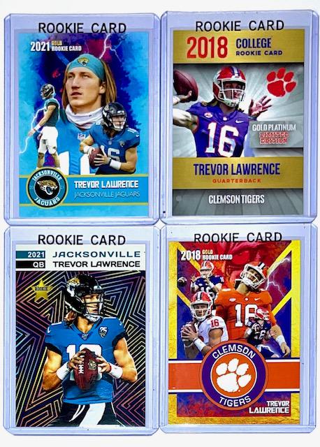 Lot of 4 TREVOR LAWRENCE Rookie Football Cards - B (1 of 2)