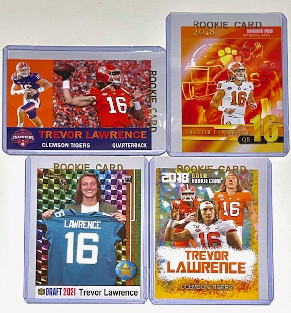 Lot of 4 TREVOR LAWRENCE Rookie Football Cards - D (1 of 2)
