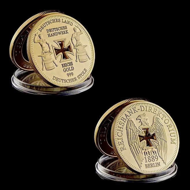 1889 Berlin Reichsbank-Direktorium .999 Gold Clad Coin: Encapsulated - Gold Clad is Not Solid Gold â€“ It is Gold Plated â€“ Weight of Bar is Approximate