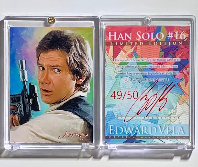 1 of 50 Artist Signed Star Wars HAN SOLO Art Card: Hand Signed and Numbered by Artist / Only 50 Made / These are Highly Collectible Giclee Print Art Cards / Encased and in Beautiful Condition / The Card in the Photograph is a stock photograph / The # 