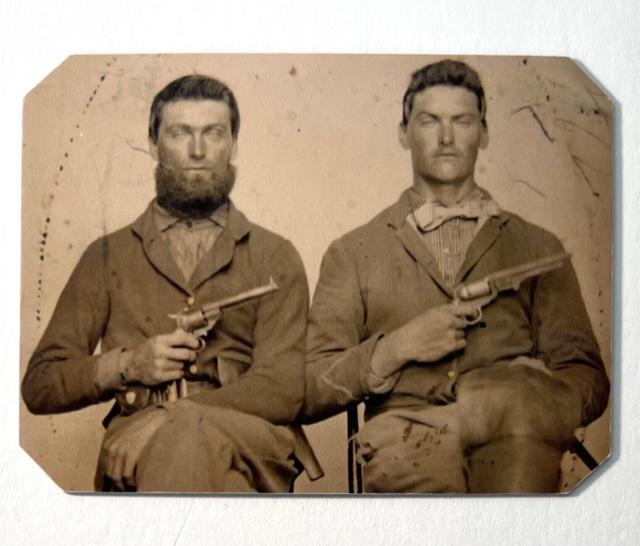 Civil War Tin Type Photo of Soldier Uniform w/Weapons: PLEASE READ Before Bidding - These were Purchased in a High End Estate Sale as Part of a Fairly Large Collection that was in a Binder with 4 Slot Pocket Protectors for Page. The Entire Album Consisted