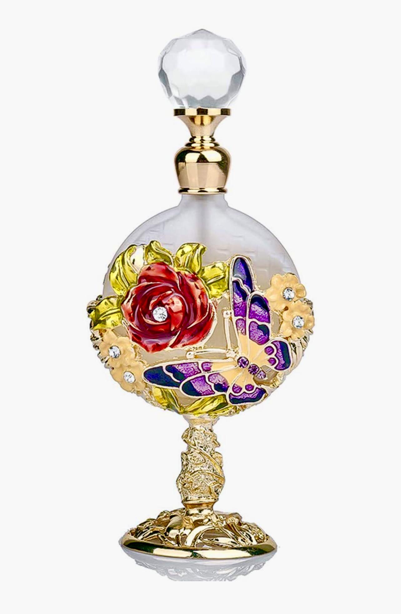 Enameled and Studded Butterfly Motif Perfume Bottle (1 of 1)
