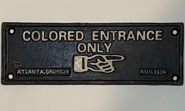 Dated 1931 Black Americana Cast Iron Segregation Sign: We Do Not Support any of the Ideals this Piece Represents / Exact Age Unknown / Sold AS-IS
