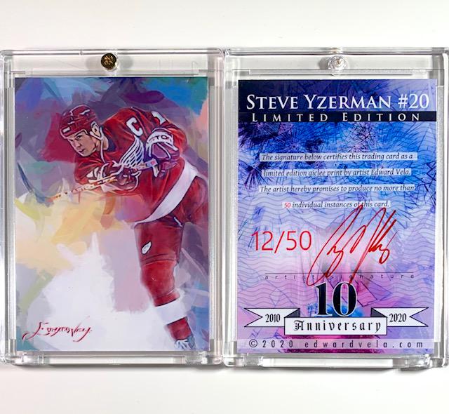 1 of only 50 Made Artist Signed STEVE YZERMAN Art Card (1 of 1)