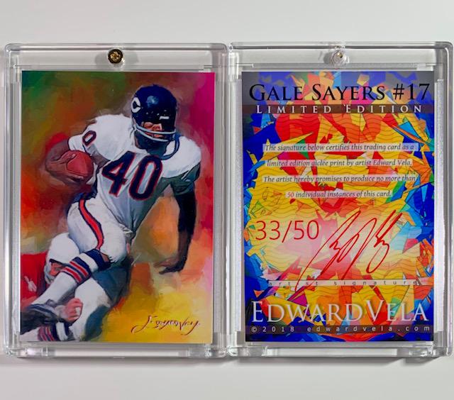 1 of only 50 Made Artist Signed GALE SAYERS Art Card (1 of 1)