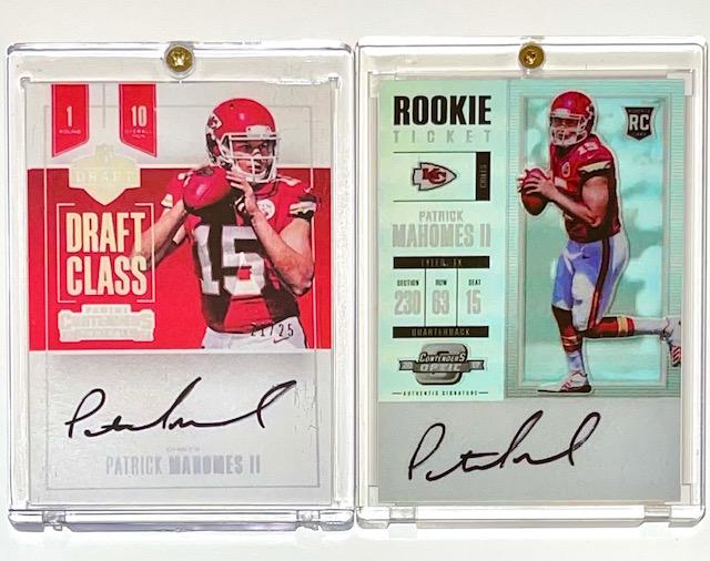 2 PATRICK MAHOMES Autographed RP Rookie Football Cards (1 of 2)