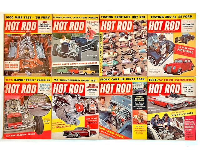 Lot of 8 Rare Original 1950â€™s HOT ROD Magazines (1 of 1)