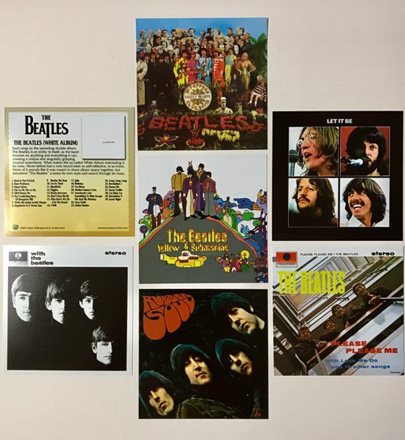 Extremely Rare The BEATLES Licensed Album Covers/B: LOT OF 7 / Approximately 3.5 inches by 3.5 inches / These are Mini Versions of the Hit Album Covers