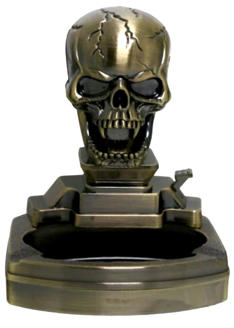 Working Tabletop 2 in 1 SKULL Lighter and Ashtray: Working but Never Used â€“ Very Cool Piece â€“ Multiple Photos Posted