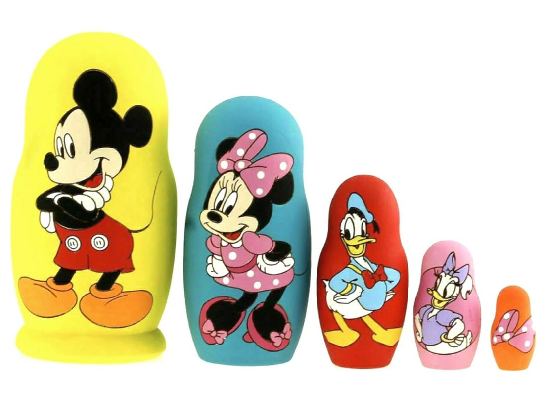 DISNEY Mickey Mouse and Friends Russian Nesting Dolls: Stunning Condition