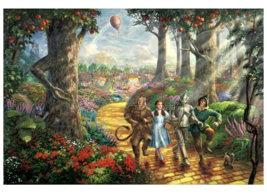 Signed Thomas Kinkade WIZARD of OZ Canvas Art w/COA (1 of 4)