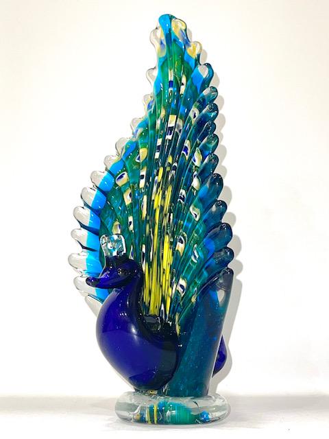 Large Stunning Multi-Colored MURANO Art Glass Peacock (1 of 4)