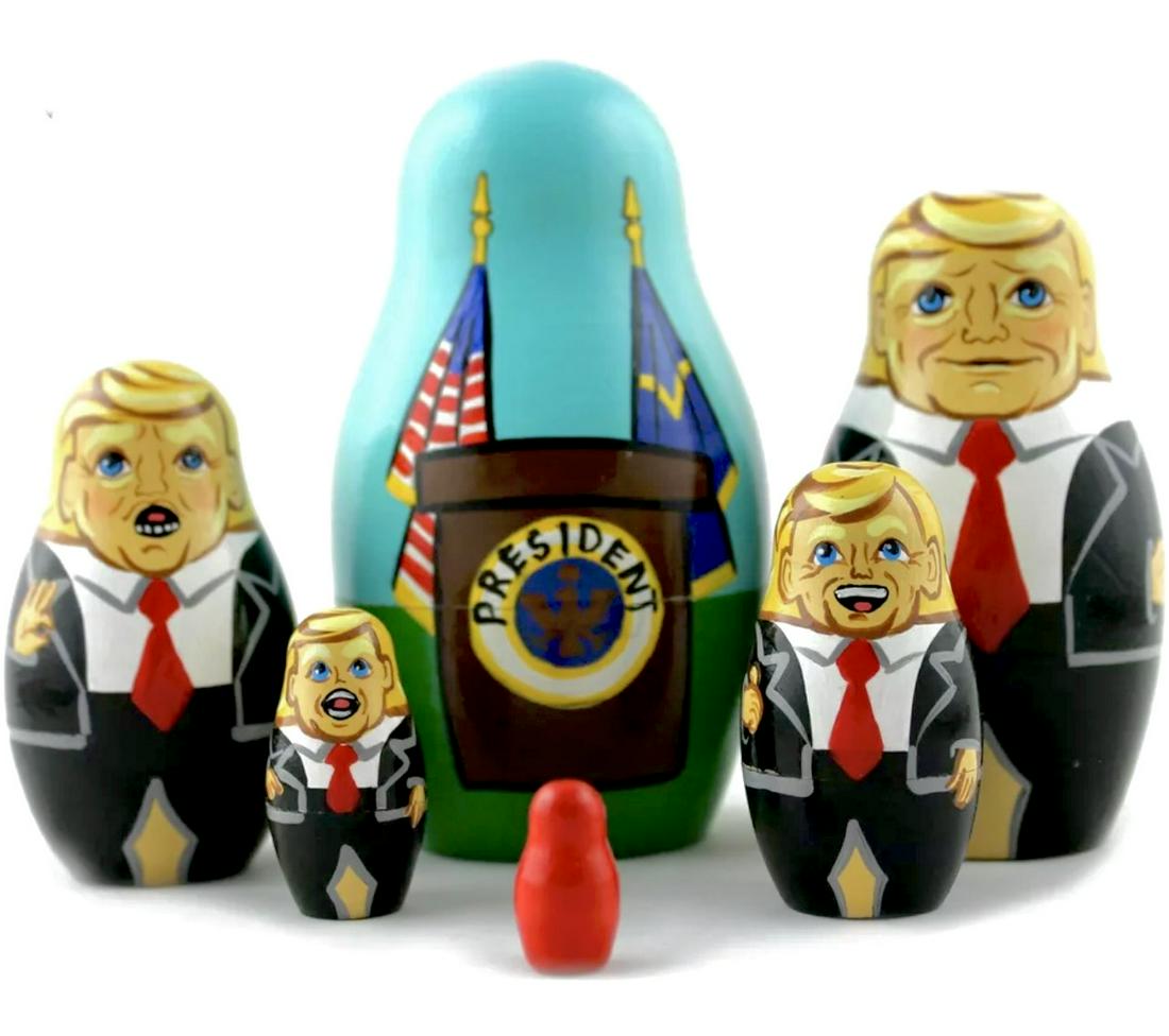 DONALD TRUMP Russian Made Nesting Dolls: Multiple Photos Posted