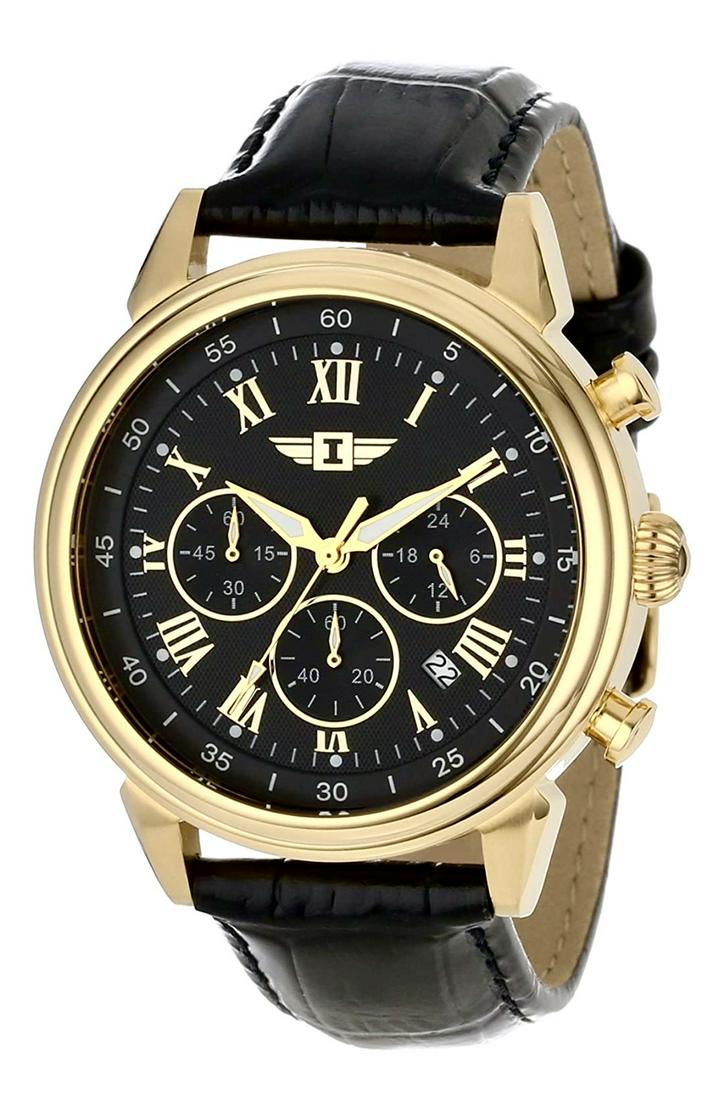 INVICTA Mens Leather Band Sporty Dress Watch New in Box (1 of 2)