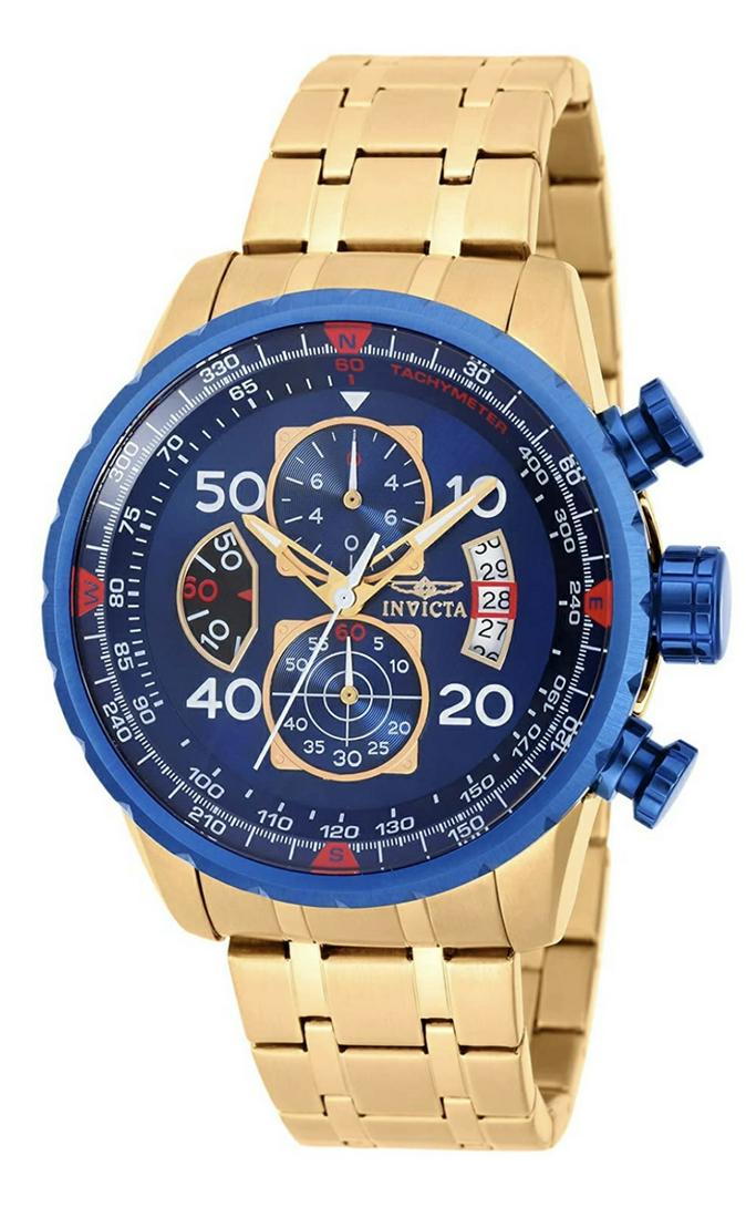 INVICTA Aviator Gold tone Mens Watch / New in Box (1 of 3)
