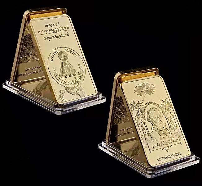 1oz Masonic-Freemason Seeing Eye .999 Gold Clad Bar: Encapsulated â€“ This is a Novelty Gold Plated Bar containing No Precious Metals â€“ This should not be purchased as an investment â€“ It is simply a collectible novelty item