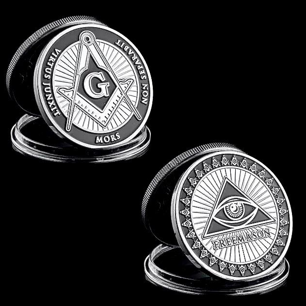 1oz Masonic-Freemason Enameled Silver Clad Bar: Encapsulated â€“ This is a Novelty Silver Plated Bar containing No Precious Metals â€“ This should not be purchased as an investment â€“ It is simply a collectible novelty item