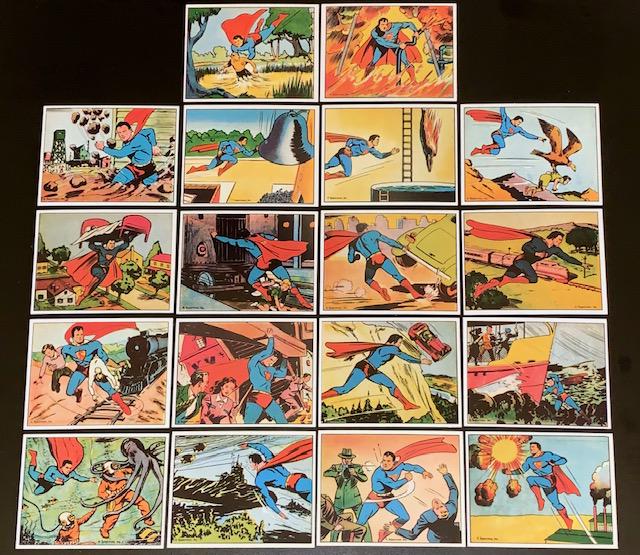 1940 Superman Gum RP Trading Cards / Lot of 18 / C: Group C / Lot of 18 in Beautiful Condition / These Cards are Limited Edition REPRINTS from 1984