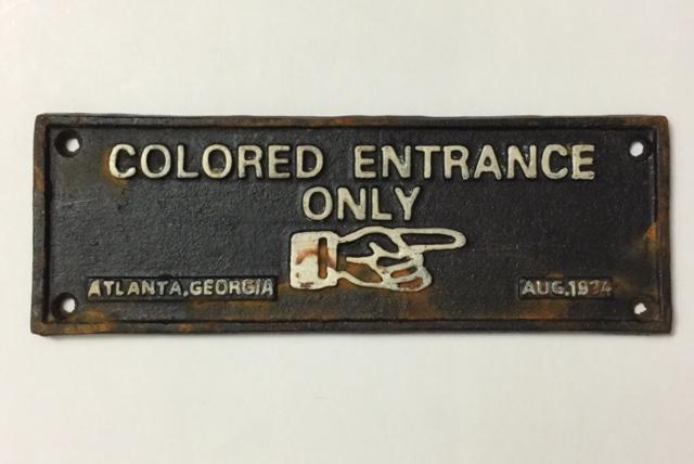 Dated 1934 Black Americana Cast Iron Segregation Sign: We Do Not Support any of the Ideals this Piece Represents / Exact Age Unknown / Sold AS-IS